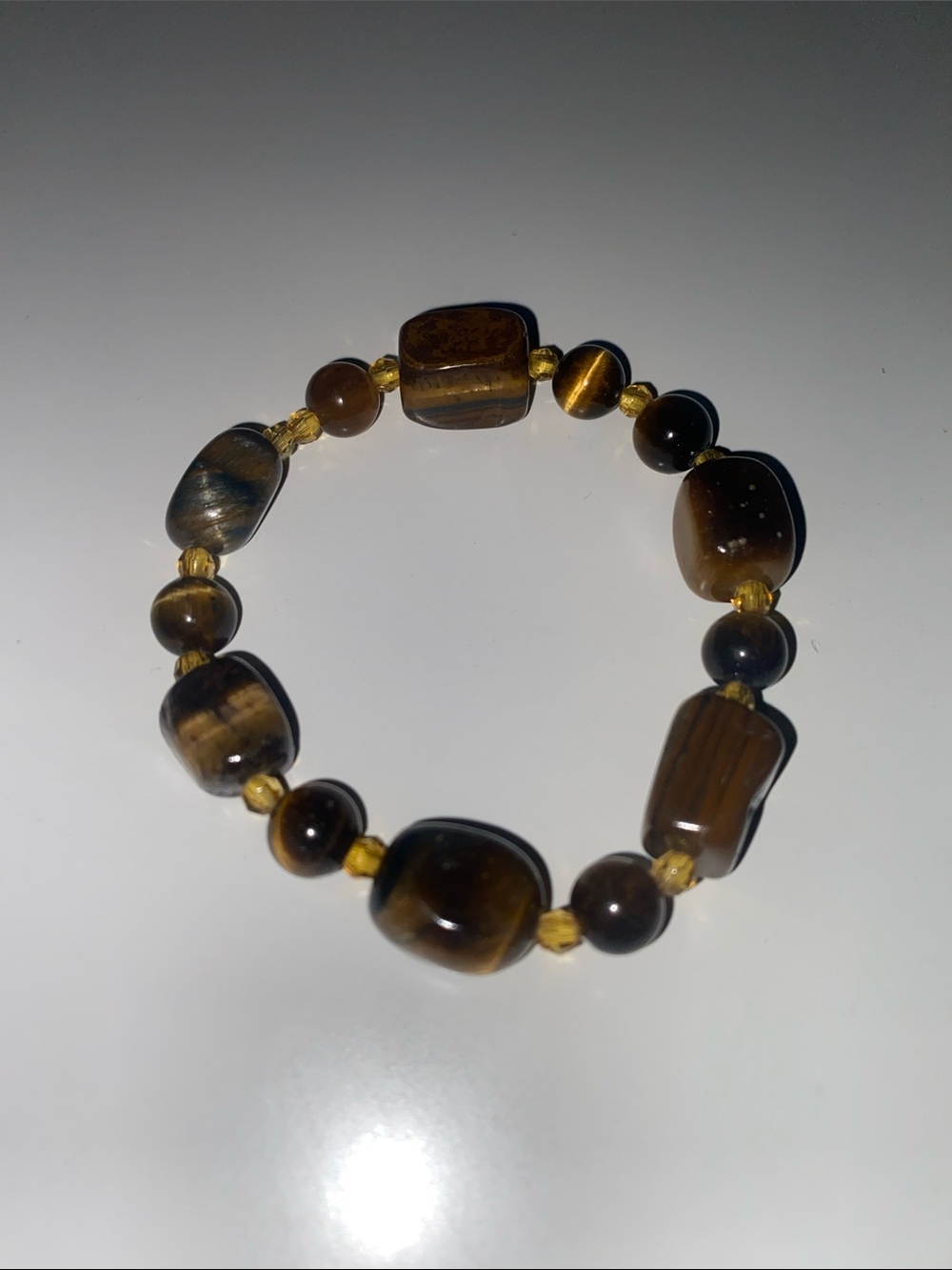 Brown Tiger's Eye Beaded Stretch Bracelet